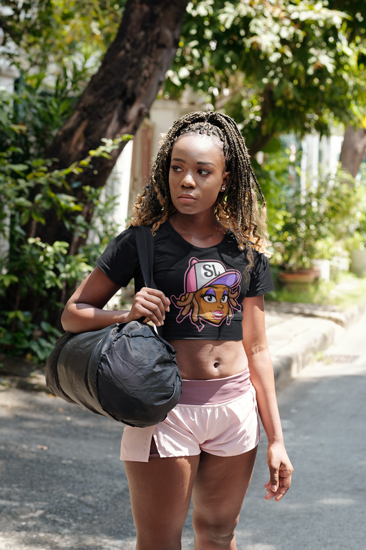 SL Girl Graphic Women’s Crop Shirt, Urban Streetwear Vibe, Women’s crop top