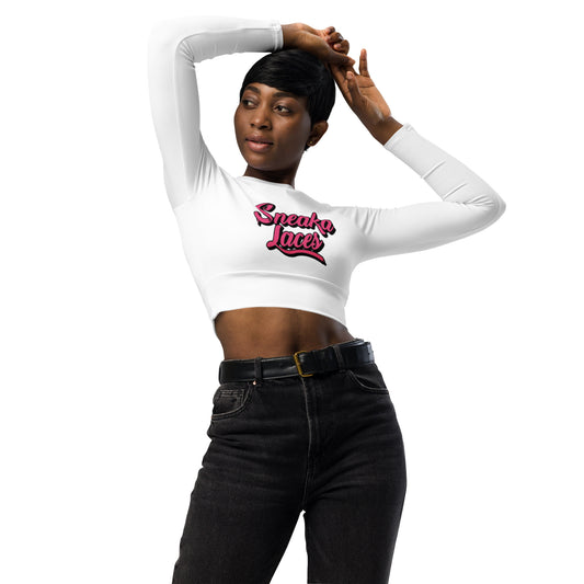 Recycled long-sleeve crop top